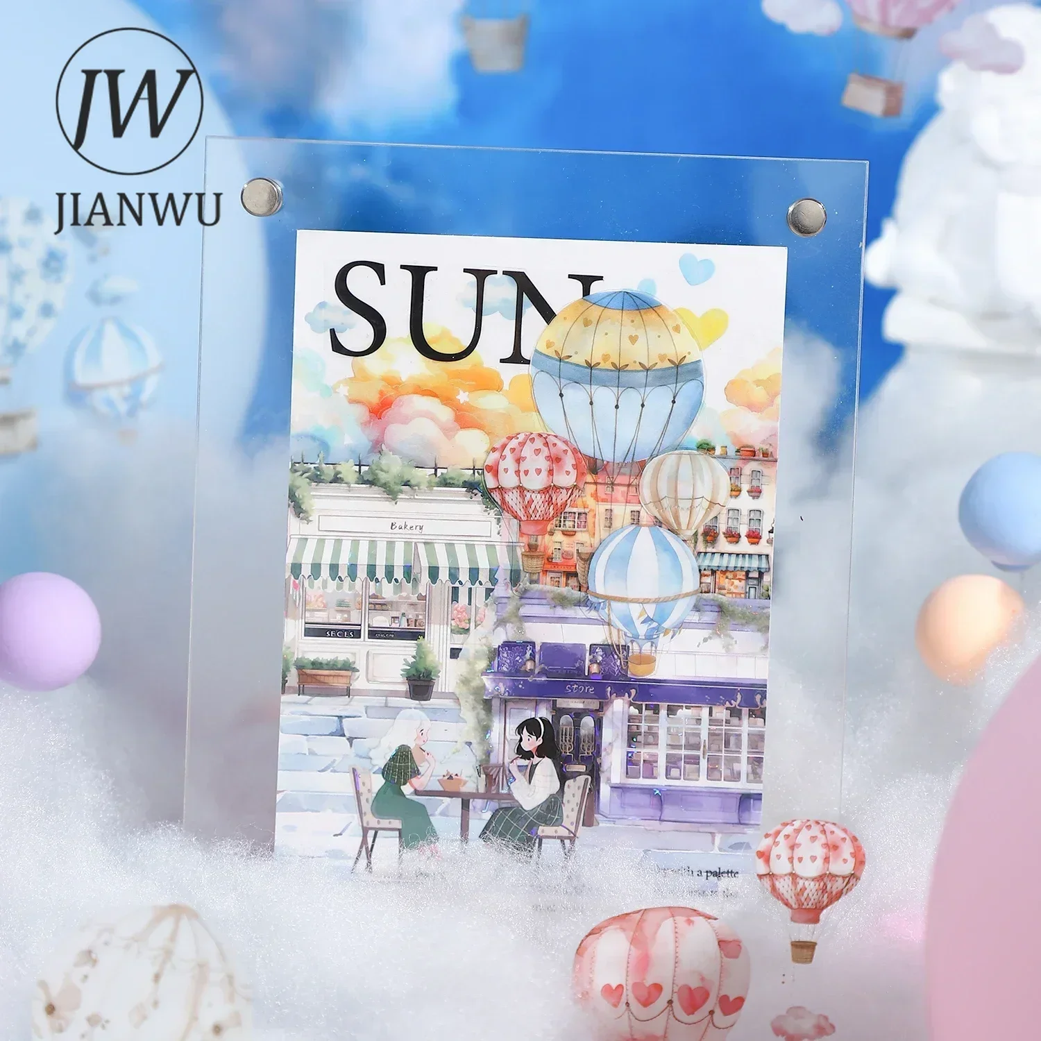 JIANWU Fly To Her Clouds серии Kawaii воздушный шар ландшафтный материал коллаж наклейка для