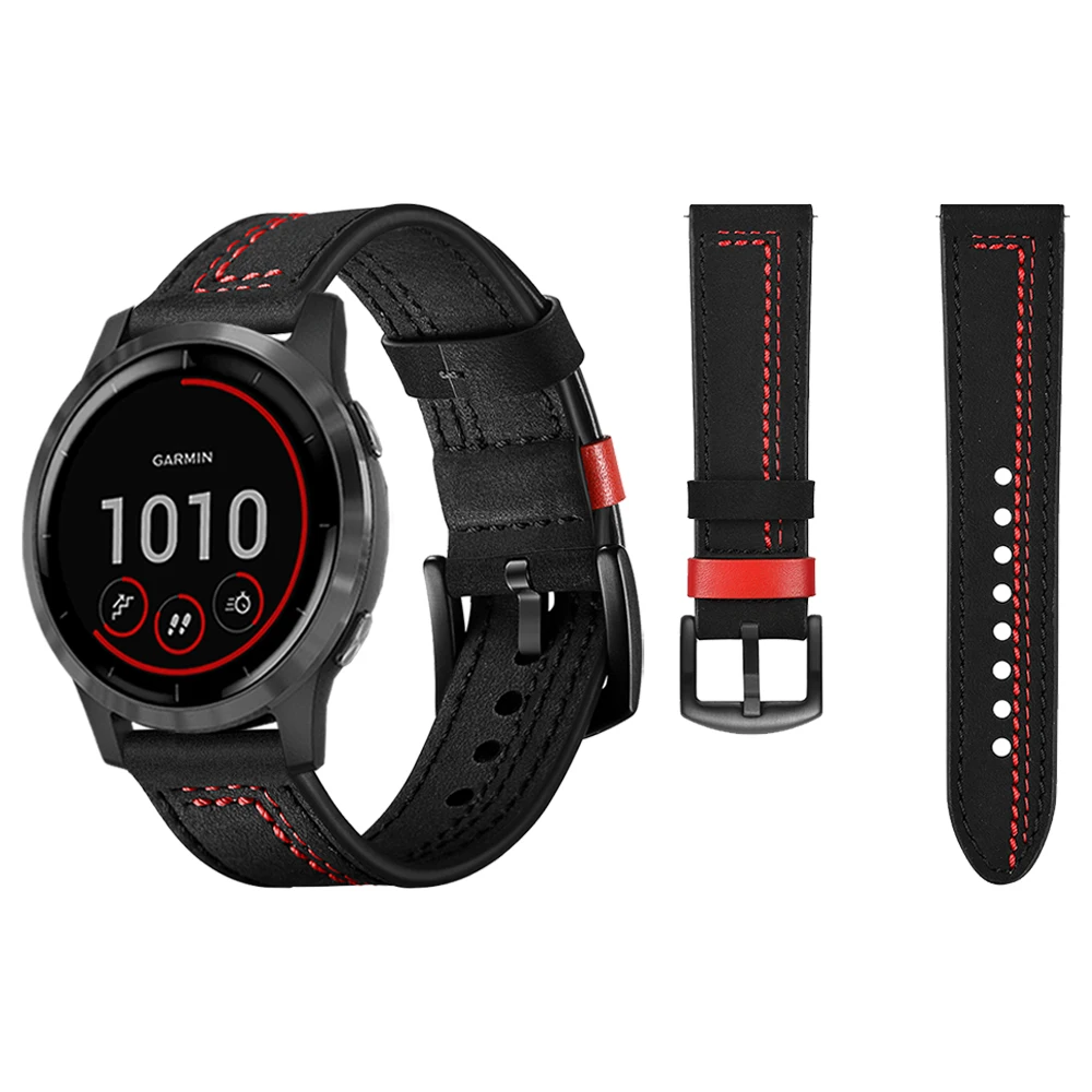 

For Garmin Venu 2 Venu2 Leather Strap Wristband Band Bracelet Vivoactive 3 4 45mm/Venu Sq Smartwatch Replaceable Watchband