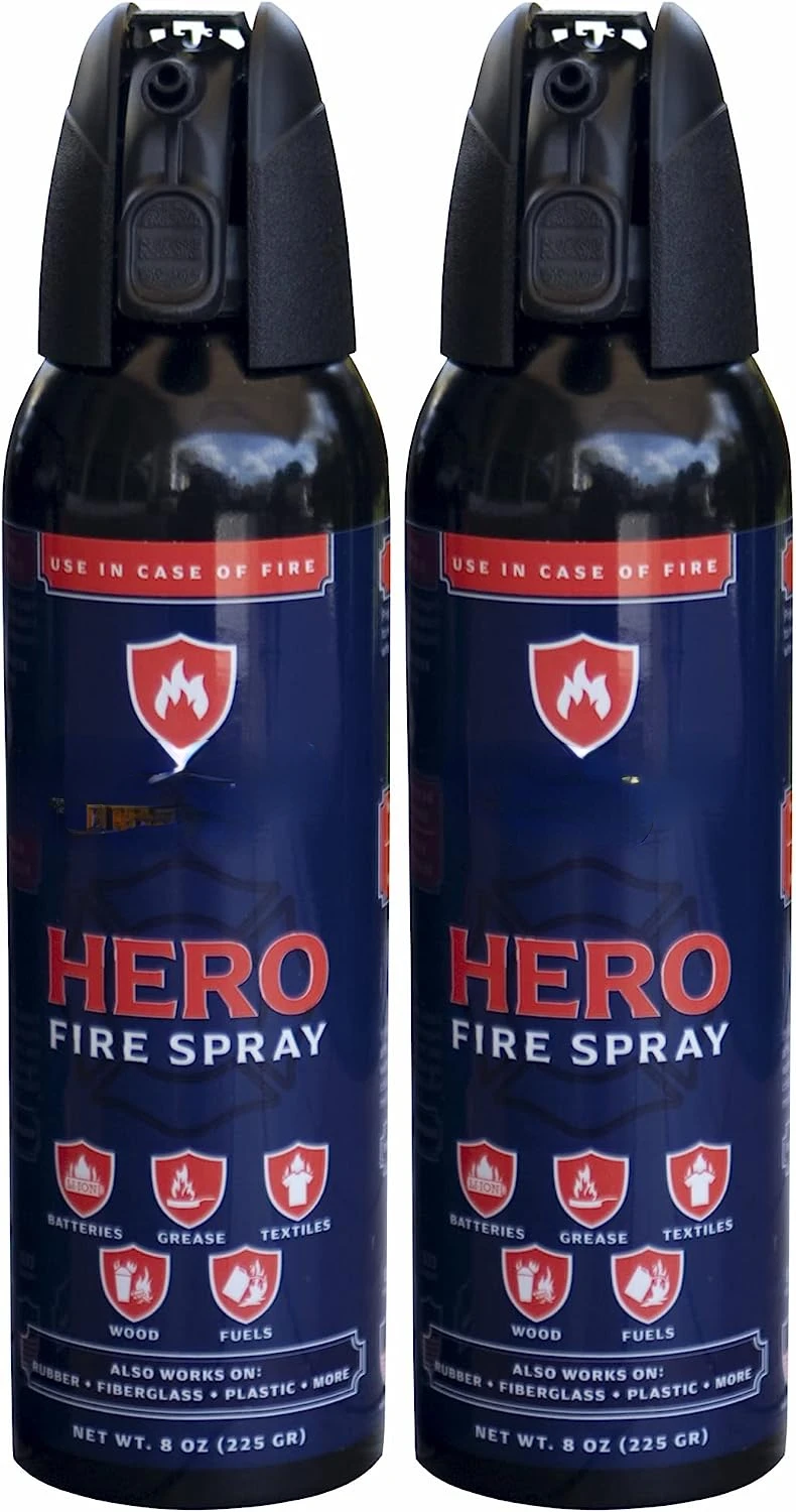 

Hero Fire Spray - Mini Fire Extinguishers for House, Car, Garage - Kitchen Small Fire Extinguisher for , USA, 100% Organic - Co