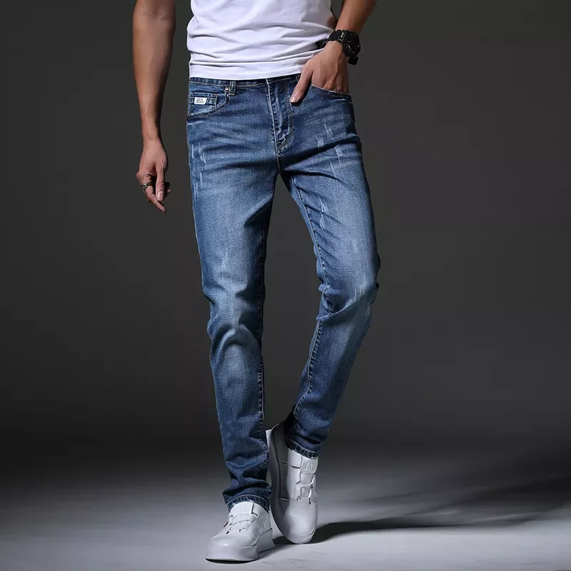 2022New Fashion Men's Jeans Light Color Stretch Jeans Casual Straight Slim Fit Multicolor Skinny Jeans Men Cotton Denim Trou