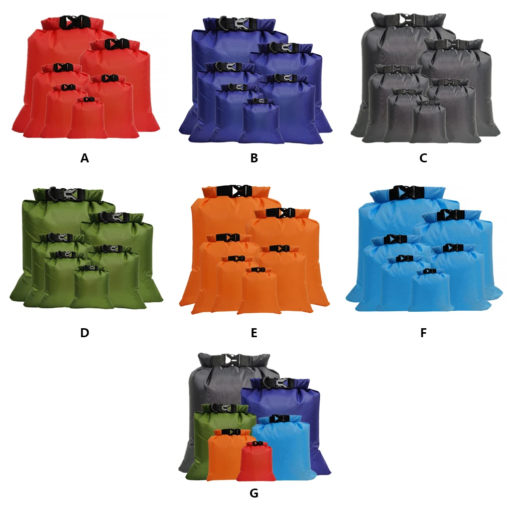 

Pack of 6 Waterproof Drifting Kayaking Bag Portable Folding Swimming Storage Bags Sets Pocket Accessories Boating Blue