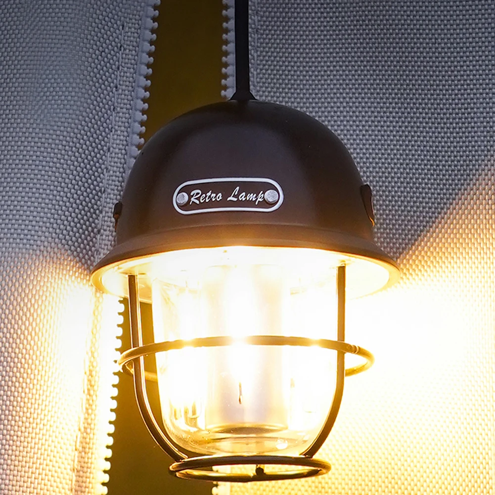 

Светодиодный Палатка светильник 200 лм, винтажная портативная туристическая лампа, USB Type-C, аккумуляторная, ежедневная, водонепроницаемая, для пеших прогулок, рыбалки, экстренных ситуаций