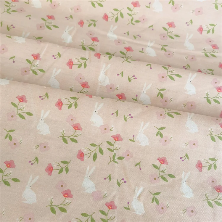 235x50 см хлопковая саржевая ткань с цветочным принтом кролика постельное белье