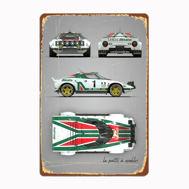 Lancia Stratos ралли ВЧ металлическая вывеска роспись на заказ кухня оловянные знаки