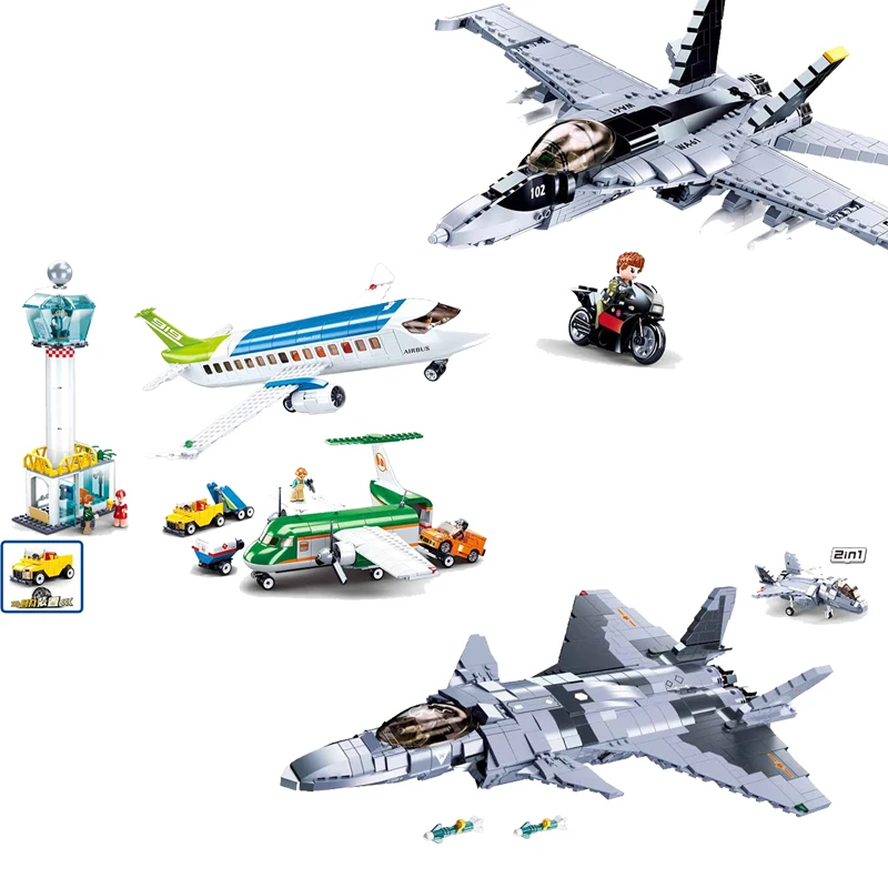 

Sluban AIRBUS Air Space Street View Civil Aviation Airport Plane Model Bricks Building Blocks Kits Educational Toys Children