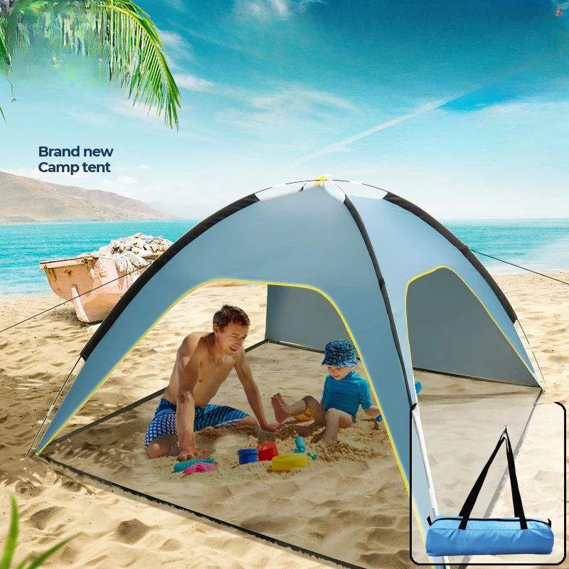 

Removable Bottom Big Beach Camping Tent Ventilated Silver-Coated Rainproof Picnic Anti-UV Sunshade Tents Sun Shelter
