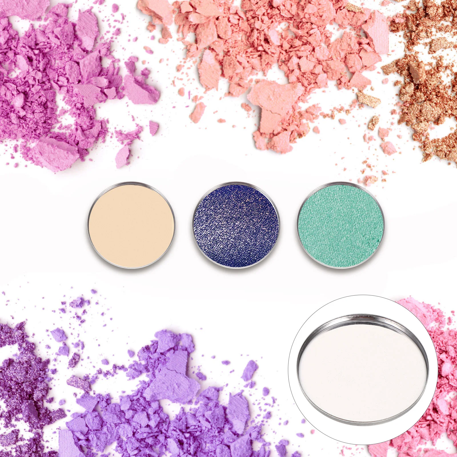 

Eyeshadow Empty Makeup Pans Pallet Lipstick Pan Diy Tray Containers Box Container Plates Case Metal Tin Blush Storage Supplies