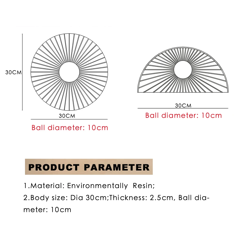 Настенный светильник в форме круга/полукруга