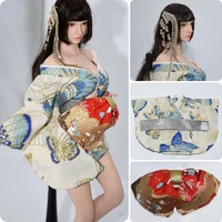 16 scale female soldier sexy japanese kimono short skirt headdress waist flower clothes for 12 tbleague phicen body model