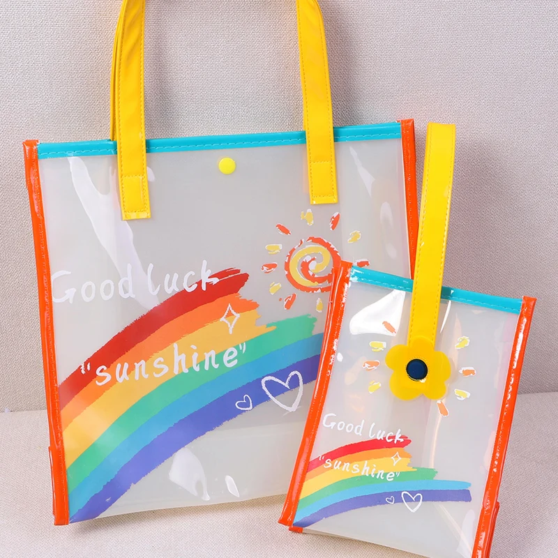 Прозрачная вместительная сумка женская водонепроницаемая ПВХ пластиковые