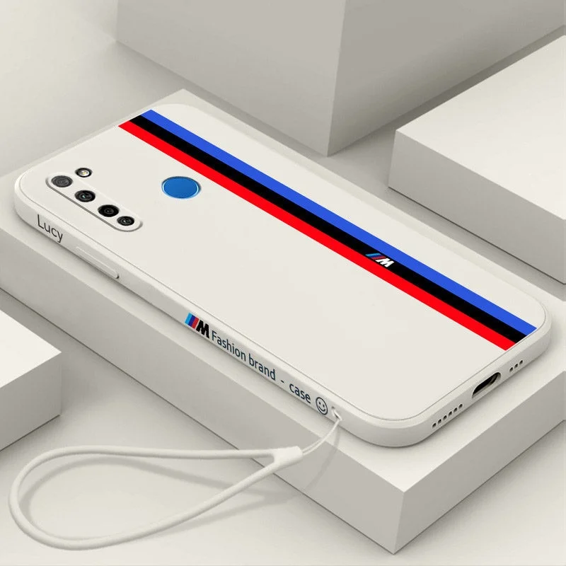 

casing realme 6i 5 5i 6 c2 c3 c15 straight edge liquid silicone phone case protective cover give Same color hanging rope