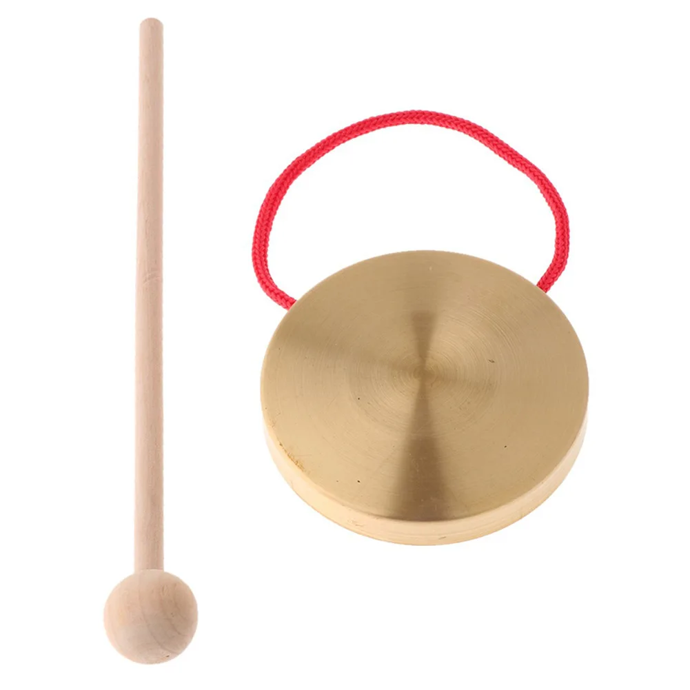 

4 Inch Hand Gong Copper Cymbals With Wooden Stick Chapel Opera Orff Percussion Instruments Improving Kid's Sense Of Rhythm