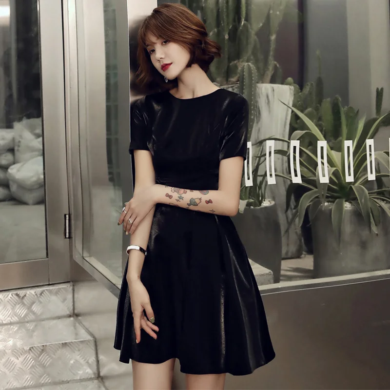 Banquet Evening Dress for Women 2023 New Black Short Dress for Small Guys, Can Wear Celebrity Sexy and Slim