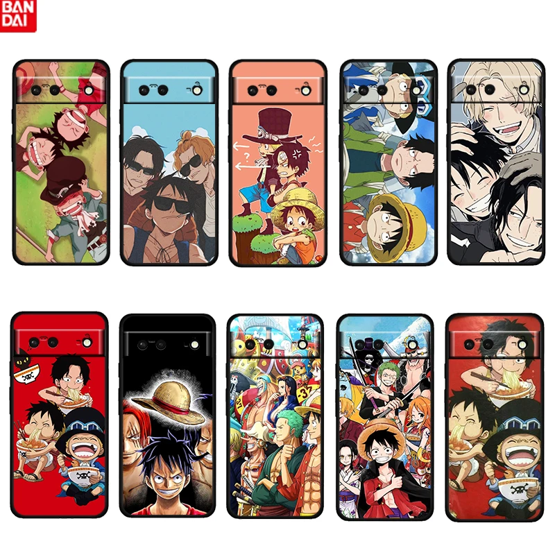 

Cute Anime ONE PIECE Boy Shockproof Cover For Google Pixel 6 6A 5 4 5A 4A XL Pro 5G TPU Soft Black Phone Case Fundas Cover Coque