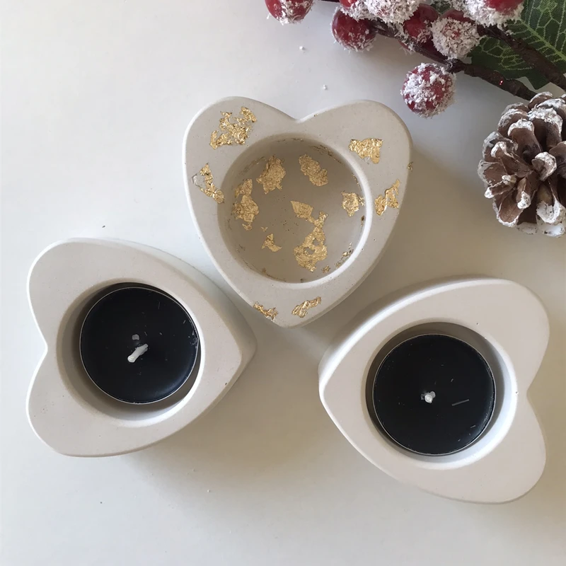 Silicone Mold Diy Craft Home Decoration Tea Light Tray Concrete Gypsum Molds Candlestick Making Mould