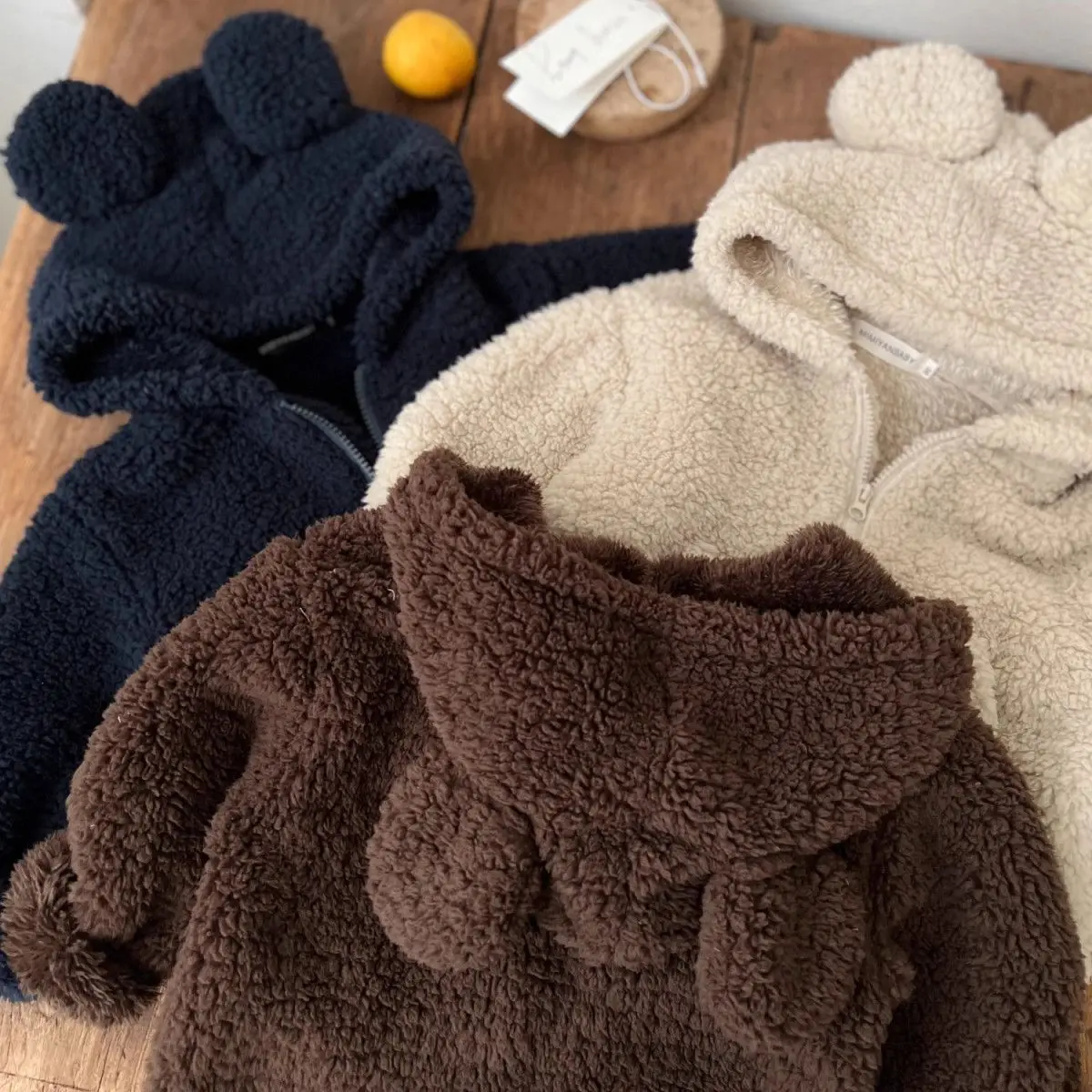 Детская плюшевая куртка осенне-зимняя толстая толстовка с капюшоном для