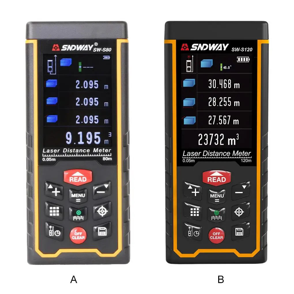Дальномер лазерный SNDWAY SW-S80 /S120 портативный с USB-зарядкой и цветным экраном