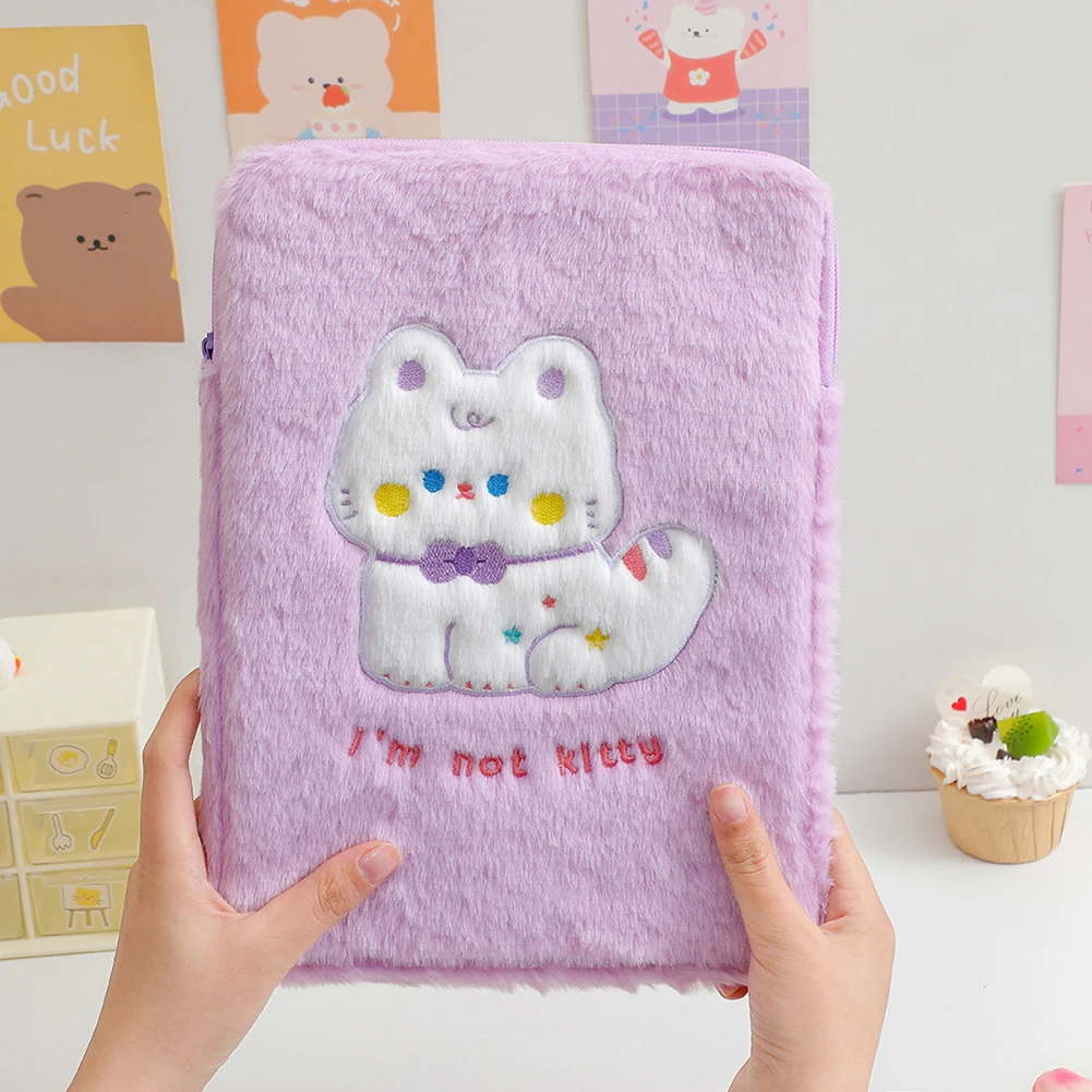 

Cartoon Cat Handbag Tablet Case Laptop Storage Bag Ipad Sleeve Case Student Ipad Case Holder Cotton Soft File Bag