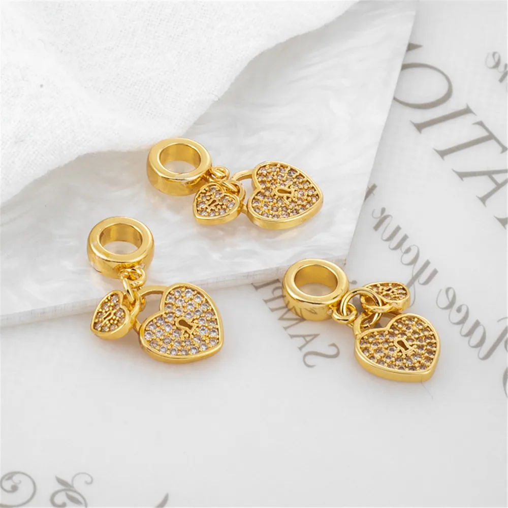 

Аксессуары для телефона 14k, двойная подвеска для любви с большим кольцом