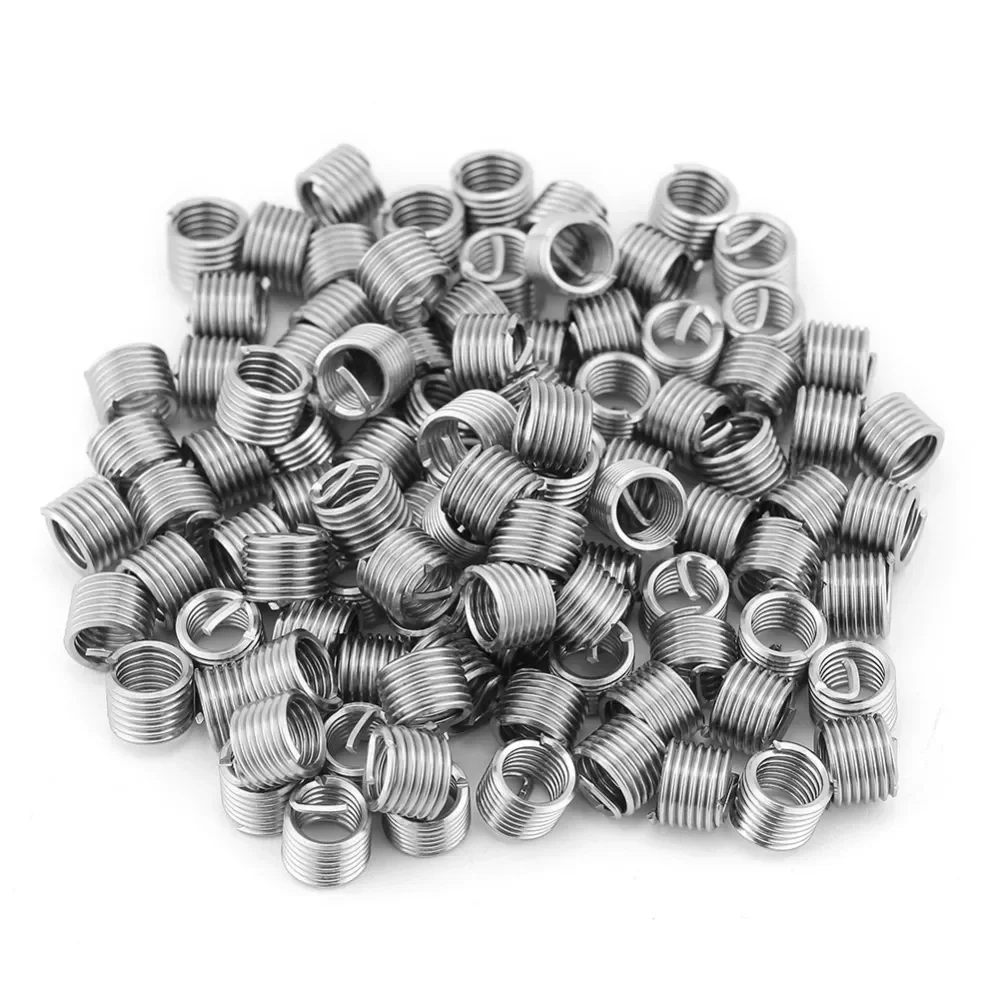 

2023 100Pcs M6x1.0x1.5D Stainless Steel Thread Inserts Helical Screw Bushing Wire Sleeve Helicoil Thread Repair Insert Assortmen