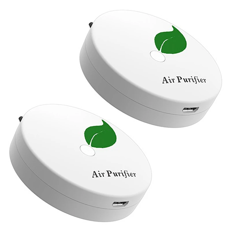 

2X Mini Portable Air Purifier Wearable Air Purifier Necklace USB Air Cleaner Travel-Size Purifier For Small Space White