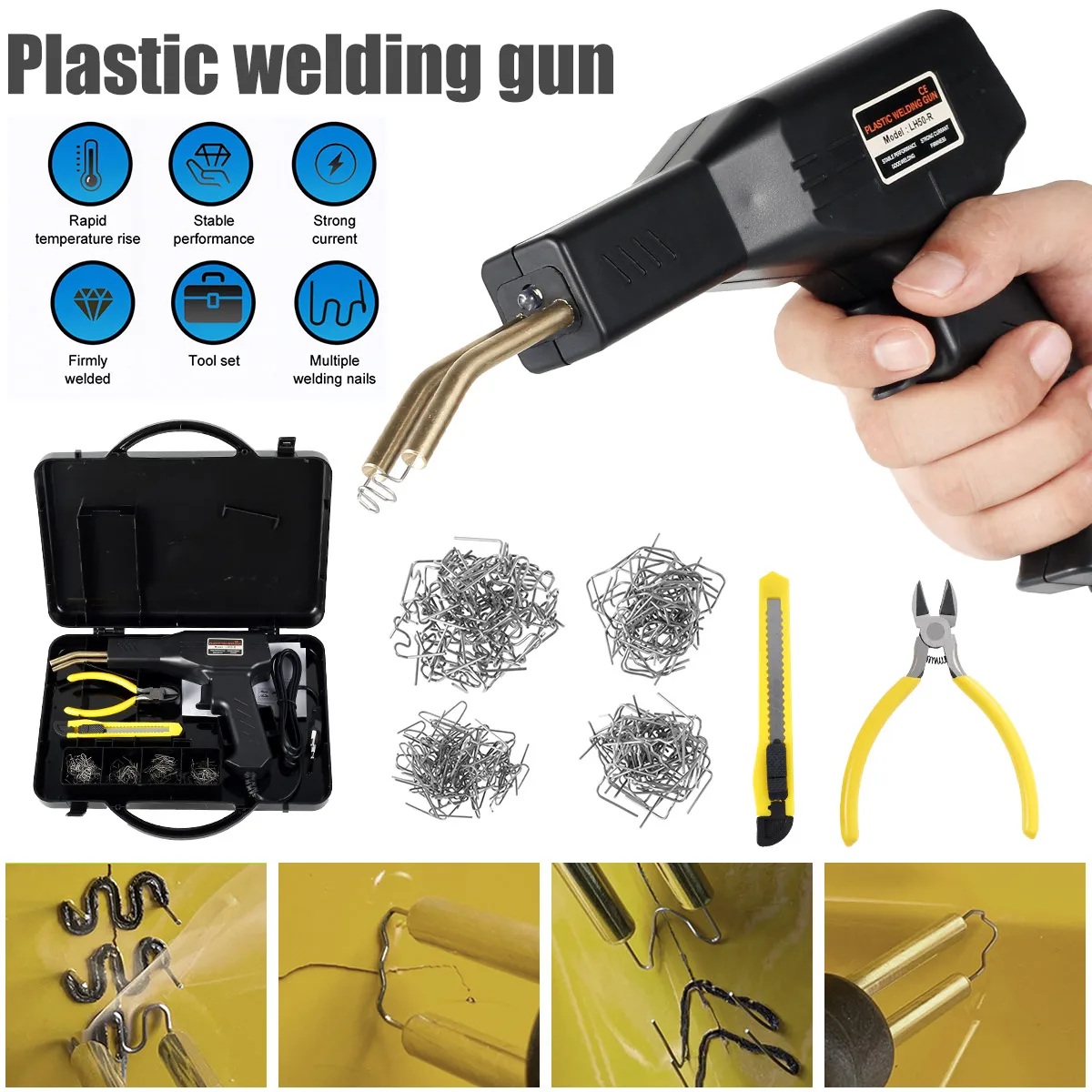 

Пластиковый Электрический сварочный аппарат, быстродействующий комплект для ремонта бампера, плоскогубцы, резак, ремонт, бампер, приборная панель