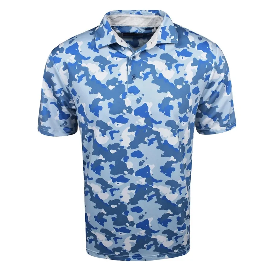 Camouflage golf polo shirt short sleeved T-shirt summer men's fast drying breathable clothing casual sports F1 jersey