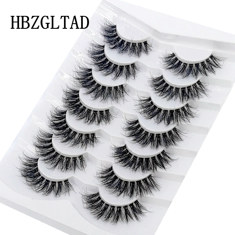 

Wholesale 7 pairs Lashes invisible band in Bulk mink lashes reusable Makeup false eyelashes Transparent terrier Natural Lashes