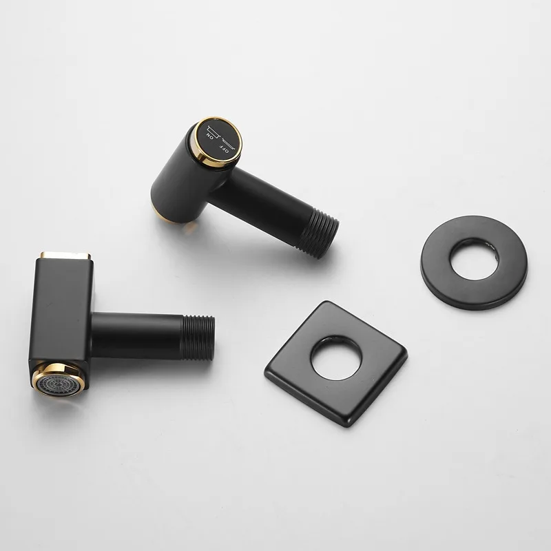 Настенный смеситель из меди полностью автоматический черный кран для стиральной