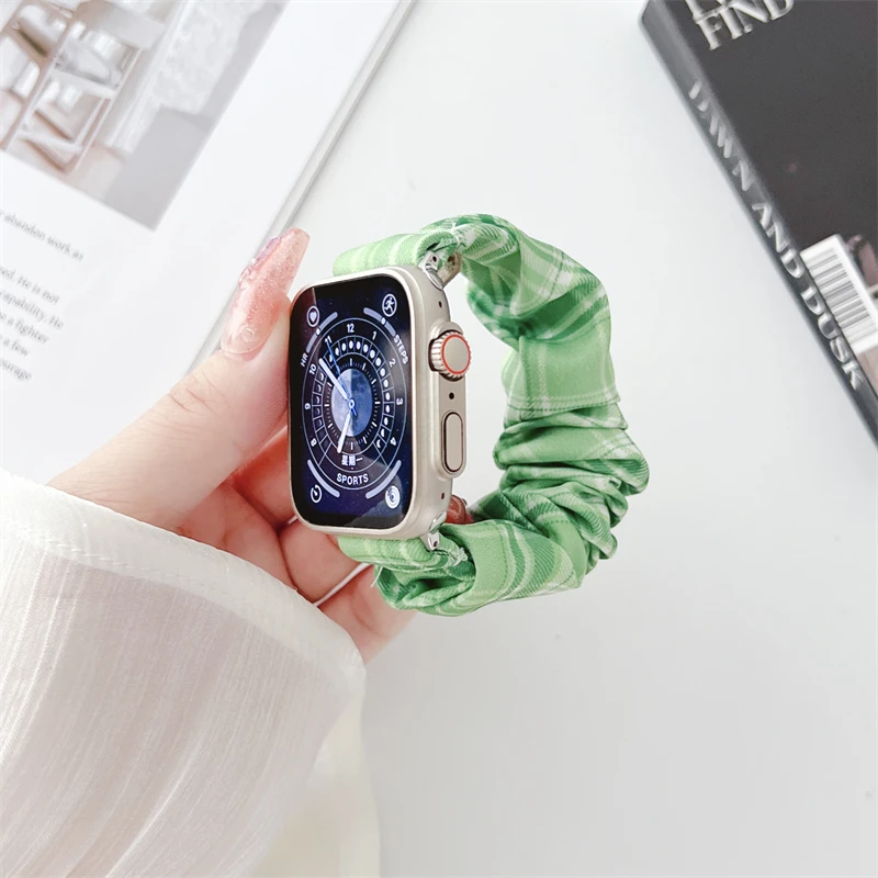 Женская резинка для волос с четырехлистным клевером для Apple Watch Super 49 мм 7 8 41/45 мм, браслет для iWatch SE 6 5 4 3 40/44 мм, аксессуары