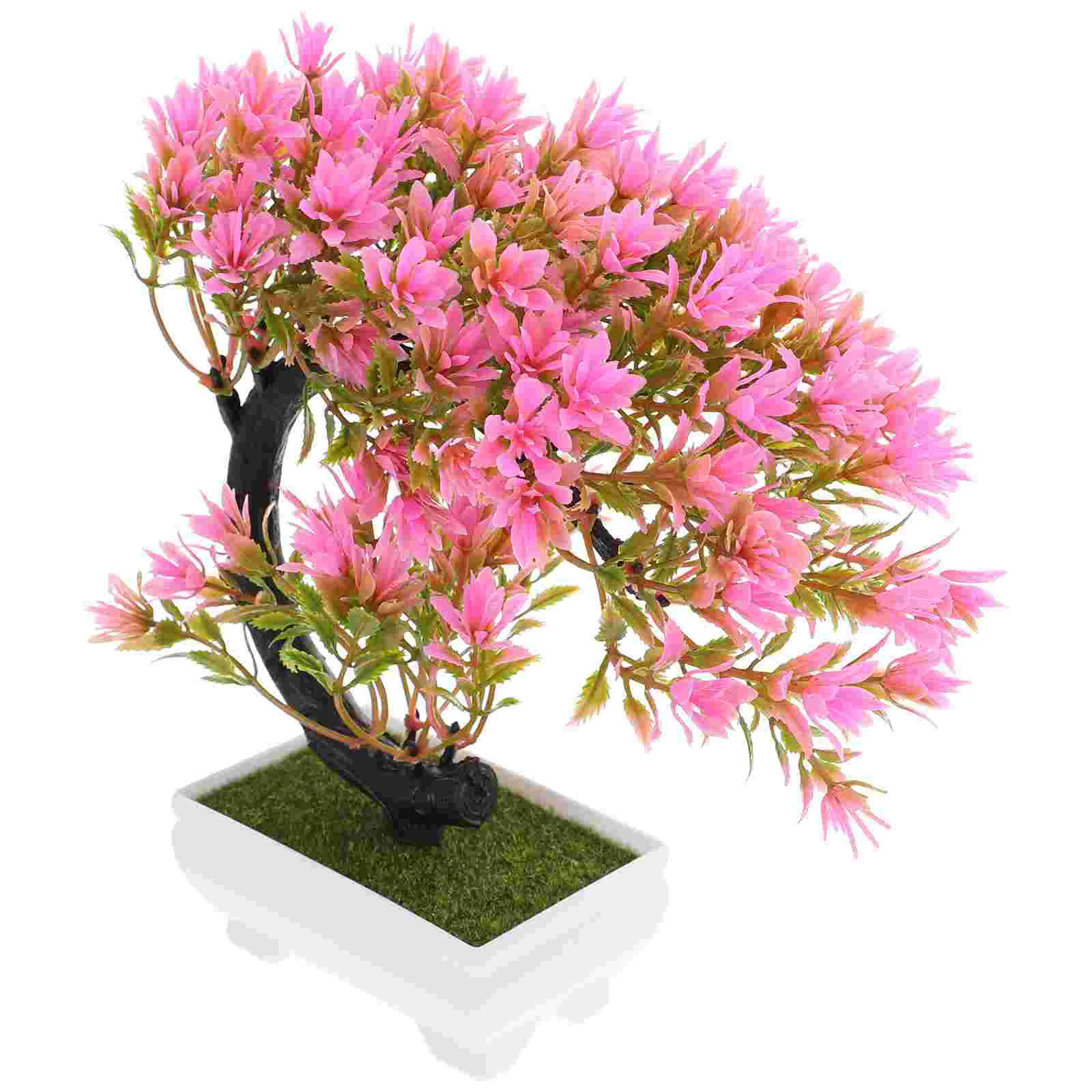 

Artificial Potted Fake Flower Decor Desktop Faux Plants Outdoor Bonsai Adorn Plastic Adornment Vases for decoration and cold