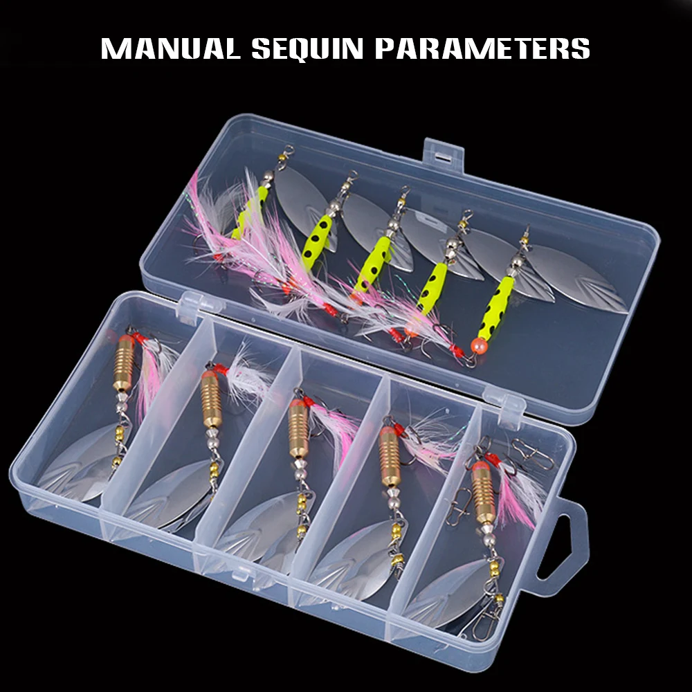 

10Pcs Fishing Lure Artificial Bait Colorful Swivel Type Lure Sequins for Underwater Fishing