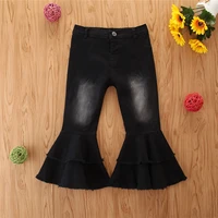 toddler denim pants kids girls spring autumn long pants bell bottom pants baby girls trousers ruffle flare jeans for kids 1 6y