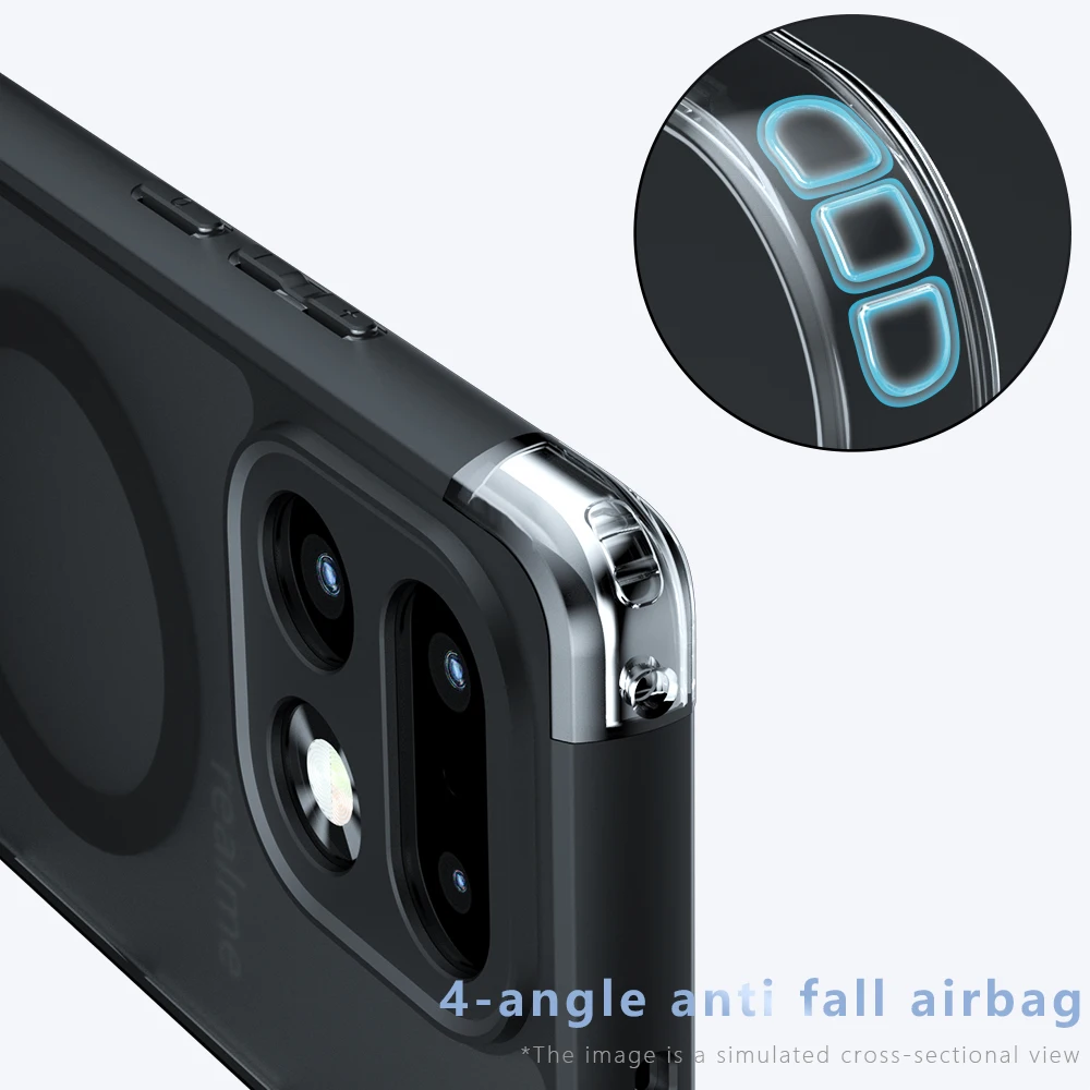 Фото Чехол для Realme 16 Pro Plus с магнитной беспроводной зарядкой, мягкая рамка из ТПУ, жесткий пластик, полупрозрачный матовый противоударный чехол для телефона №3