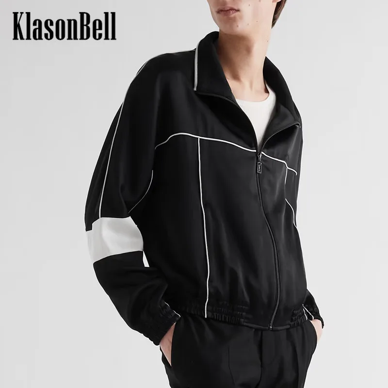 

8.14 KlasonBell Autumn New Letter Embroidery Patchwork Color Long Sleeve Loose Sports Jacket Women