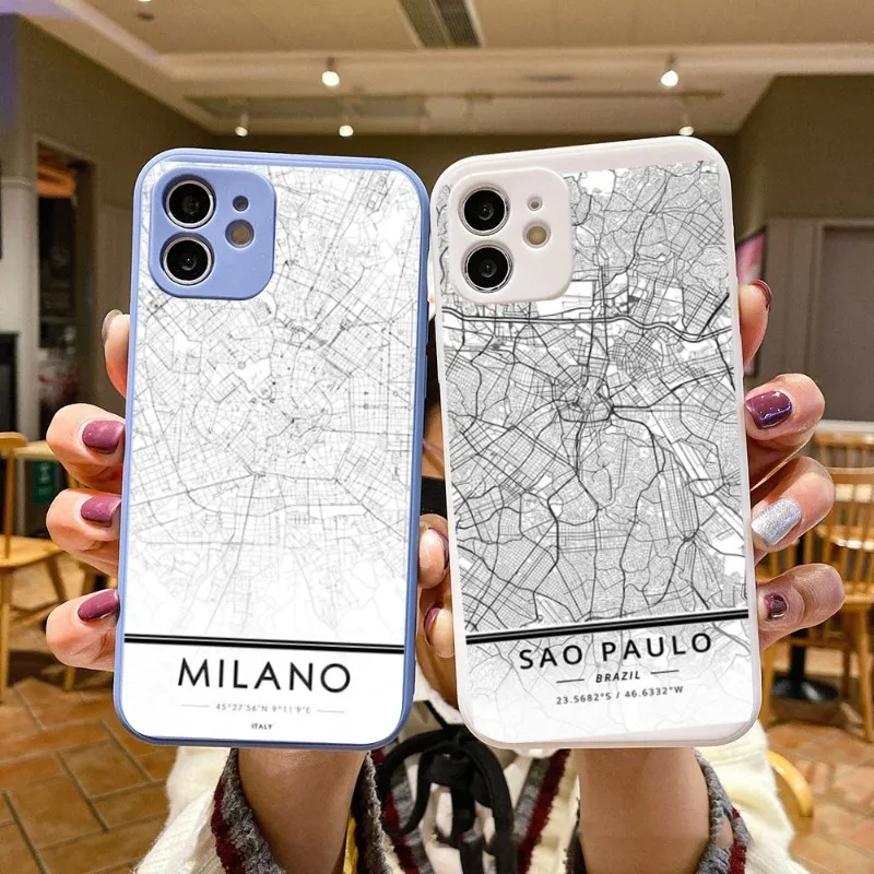 

London Country Phone Case For IPhone 14 11 12 13 Pro Max X XR XSMax 6 6S 7 8 Plus SE 2022 Soft Square Color Phone Cover