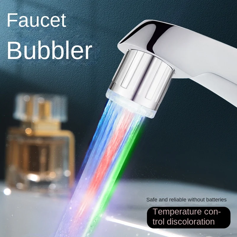 

Spontaneous luminescence 360 degree faucet rotating nozzle color multicolor light bathroom kitchen water bubbler