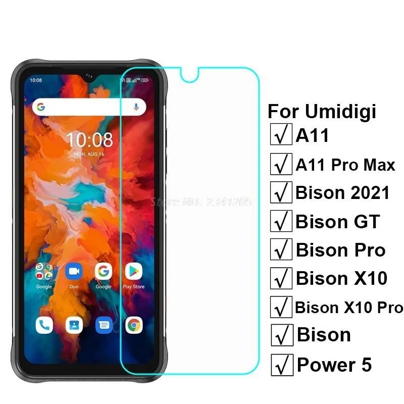 

2-1PCS Protective Glass for Umidigi Bison GT2 X10 Power 5s Tempered Glass Cover for Umidigi A13 Pro A13s Screen Protector Film
