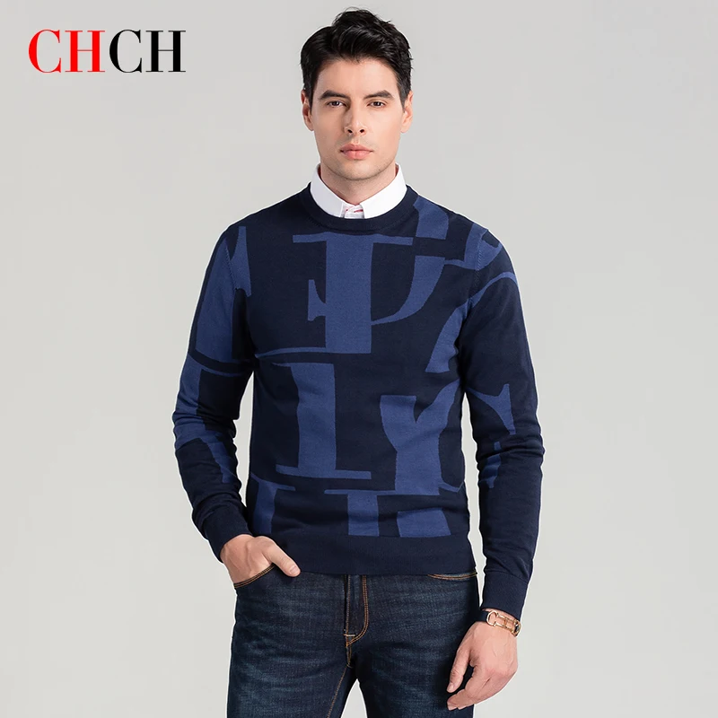 CHCH Fashion Men's Sweatshirt Cotton 100% Printed Letter Thin Soft Men's Long Sleeve Clothes for Summer and Autumn