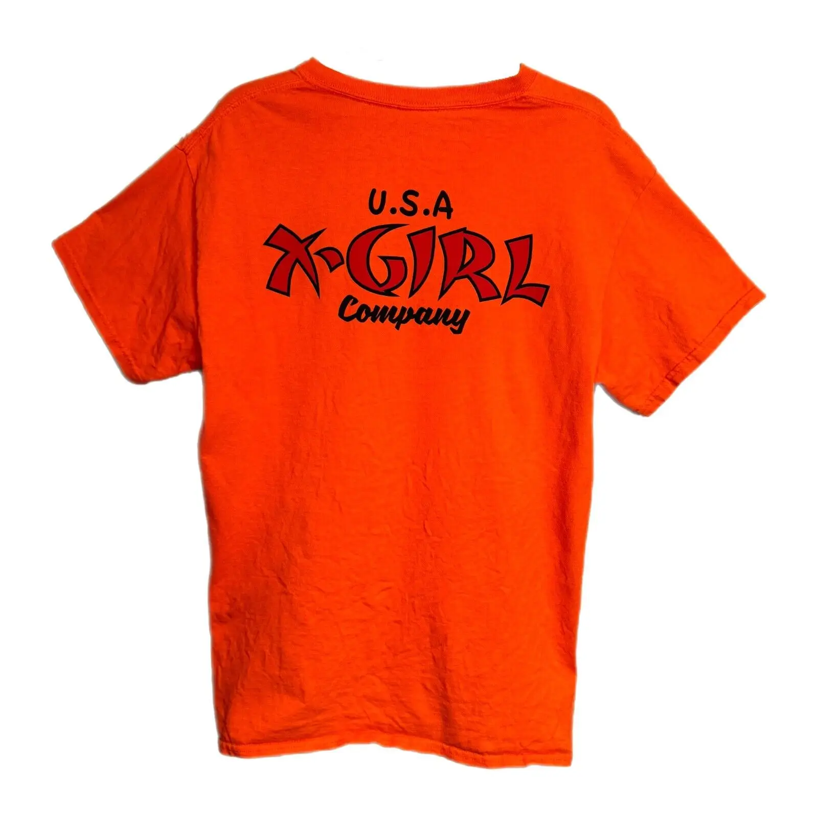 Футболка с коротким рукавом X-Girl японская редкая футболка один размер оранжевая