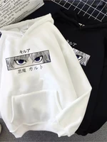 women hoodies hunter x hunter women pullovers hoodies sweatshirts killua zoldyck devil eye print anime hoody streetwear tops