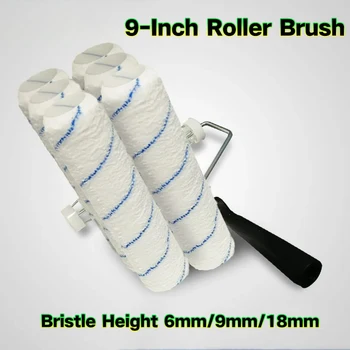 7PCS/set 9inch Paint Roller Brush Kit for Wall Decoration Microfiber fabric Nap 6mm/9mm/18mm US Roller Cover Roller Frame