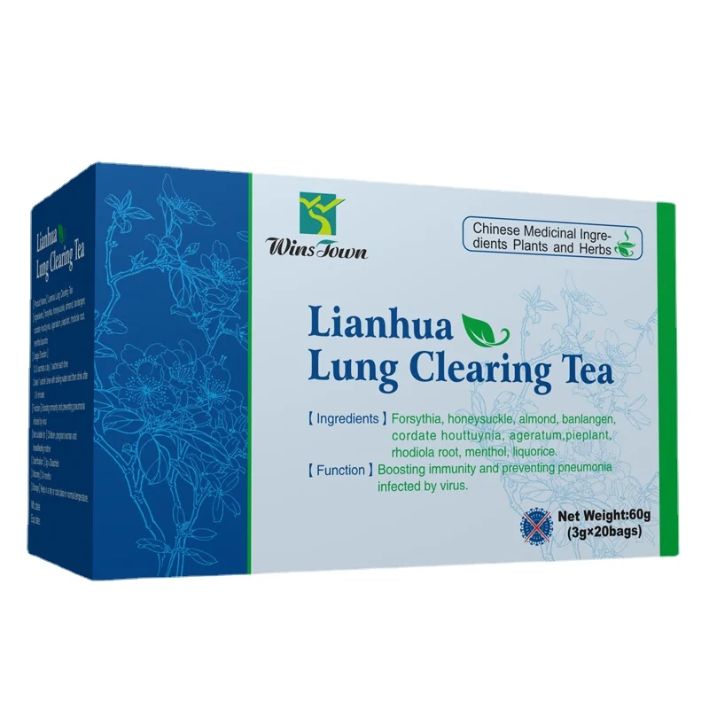 

Lianhua Lung Clearing Tea Traditional Herbal Formula Physiotherapy Of Traditonal All Natural Oriental Herb 3g*20Bags/Box