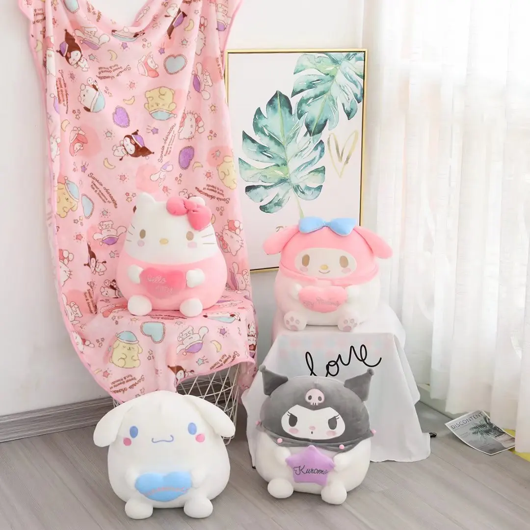 

Sanrio Melody Cinnamoroll Kuromi плюшевая подушка одеяло аниме Kawaii Милая комната Декор прекрасная фотография Изысканные Подарки для девочек