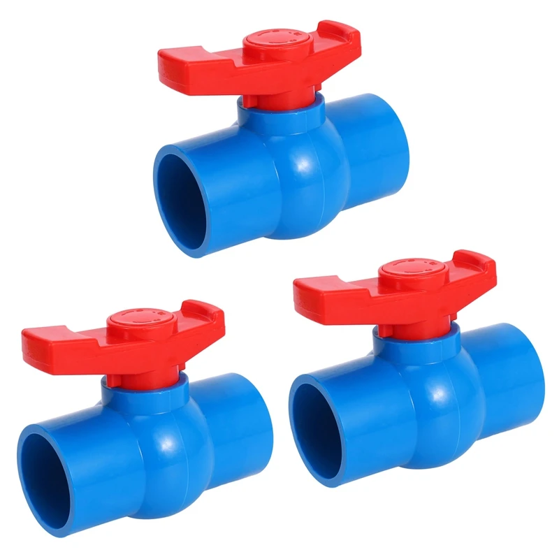 

Best 3X 40Mm X 40Mm Slip Full Port Red Handle Lever U-PVC Ball Valve Blue