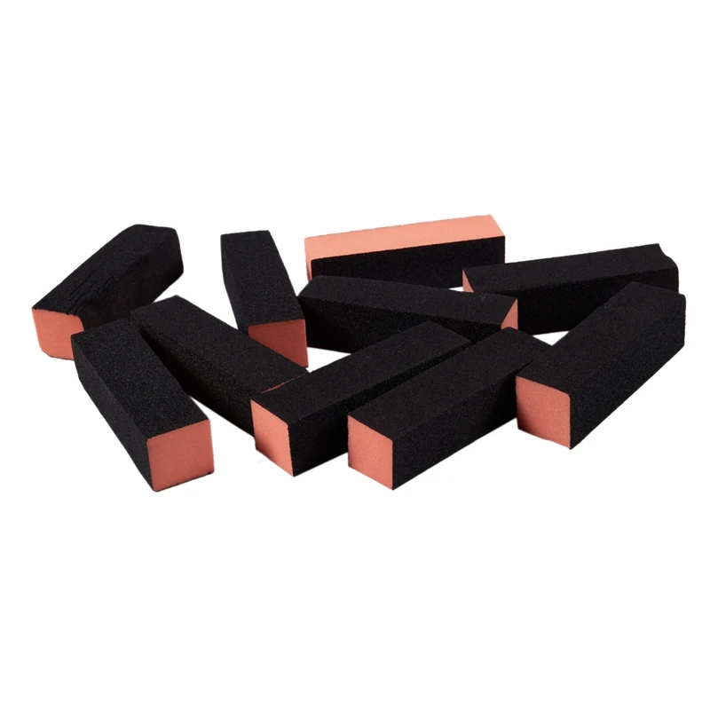 

10 x Black orange Nail Polisher 4 Way Buffer Buffing Block Manicure File