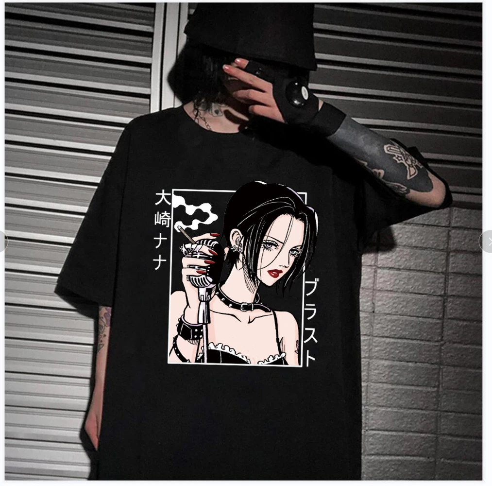 

Hot Anime Nana Osaki Tops O-neck Hip Hop Print Fashion T-shirt