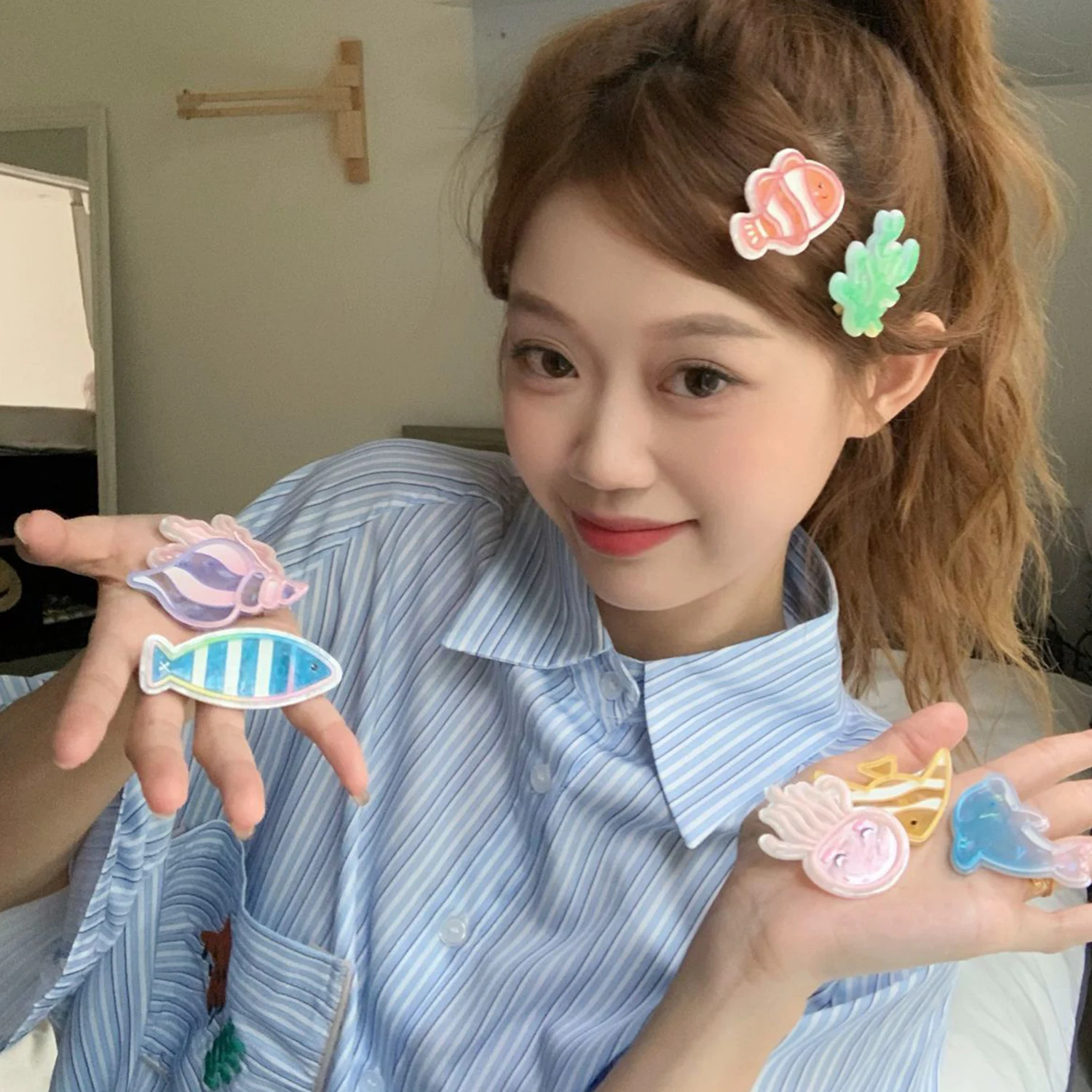 

Fashion Y2K Hairclips Sweet Cool Girls Hairpin Ocean Style Fish Hairpins Side Hair Barrettes Women Kids Hair Accessories Cute