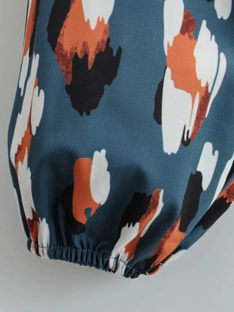 Женская блузка с длинным рукавом Повседневная Свободная рубашка цифровым