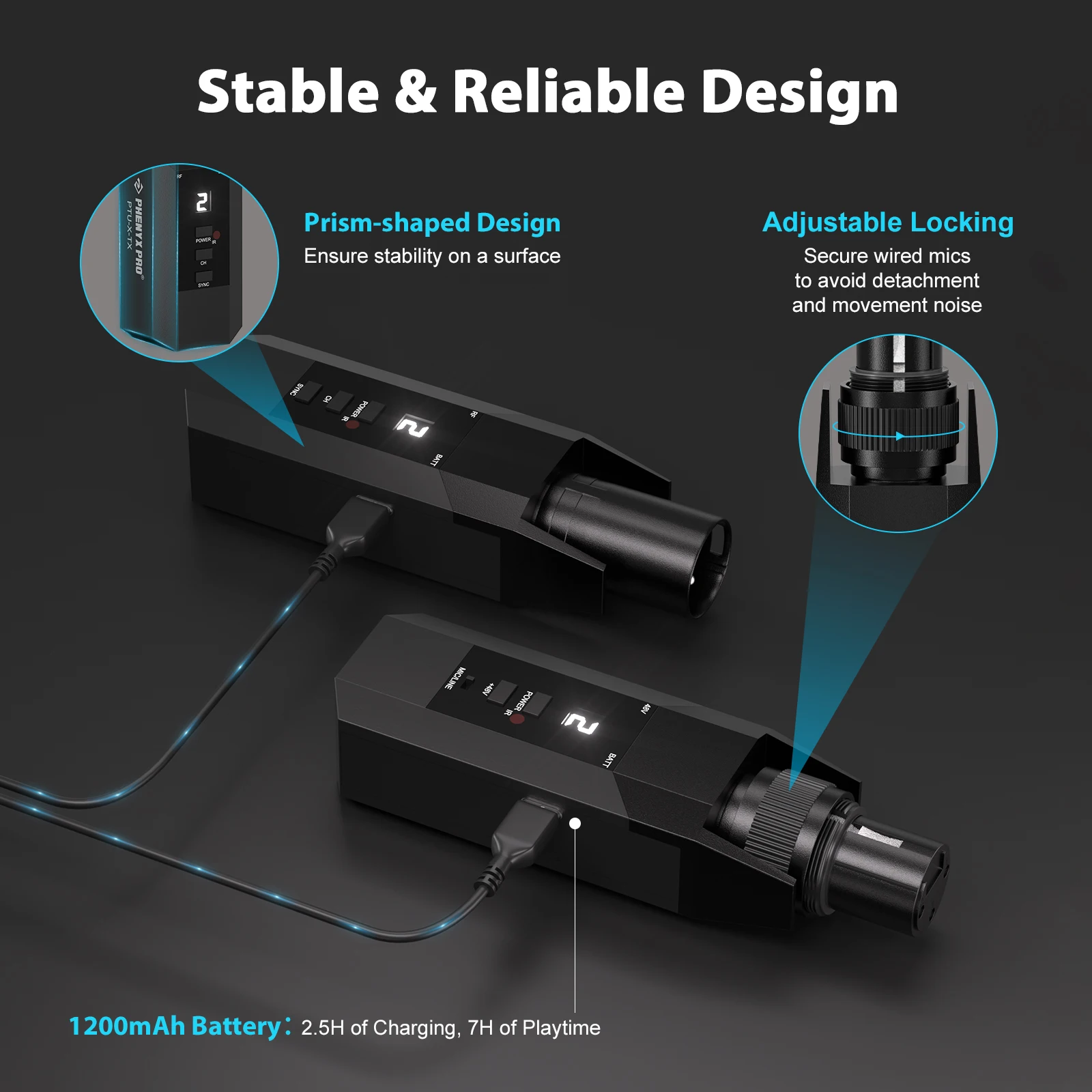 UHF Микрофоны DSP Проводная к беспроводной системе XLR Передатчик Приемник